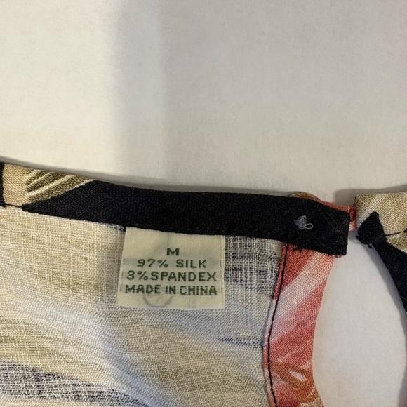 Tommy Bahama silk multicolored floral print full sleeveless dress size medium - Picture 5 of 6